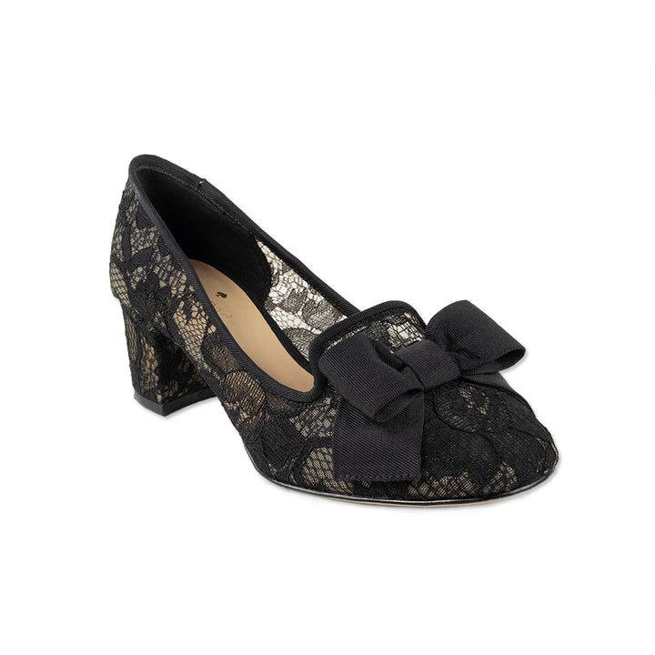 Kate Spade Floral Lace Block Heel With Bow