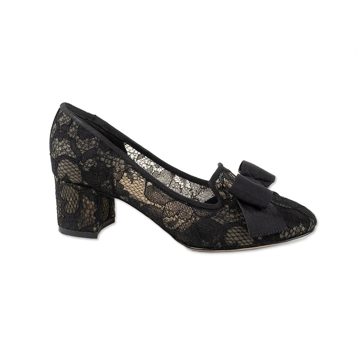 Kate Spade Floral Lace Block Heel With Bow