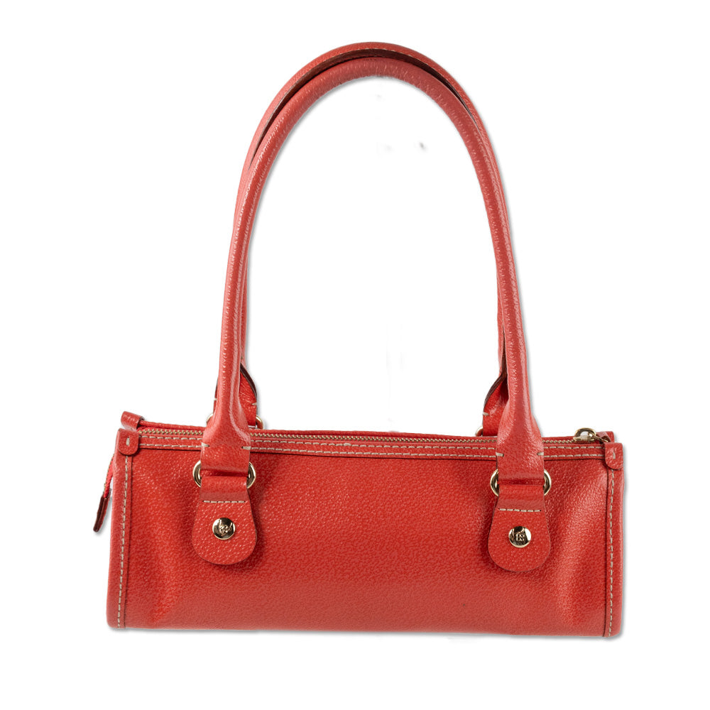 Kate Spade Orange Leather Barrel Top Handle Bag