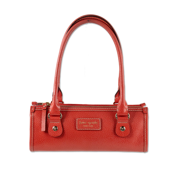 Kate Spade Orange Leather Barrel Top Handle Bag