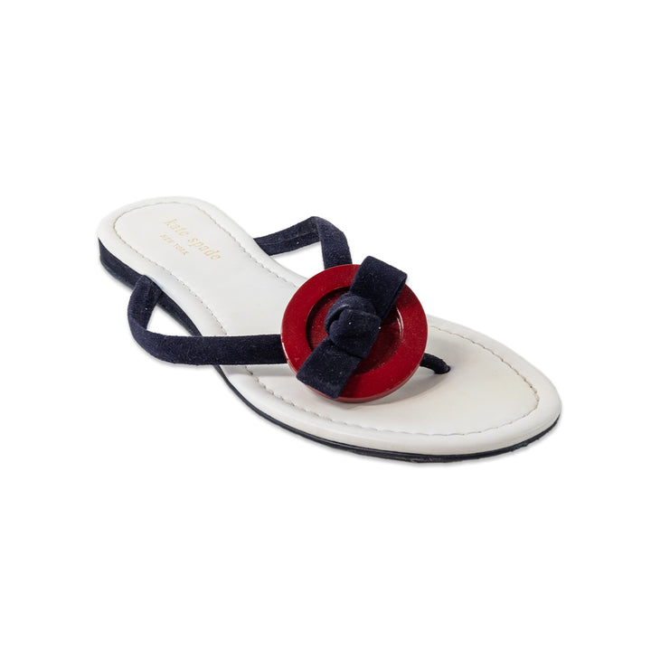 Kate Spade Red, White, and Blue Button Thong Sandal