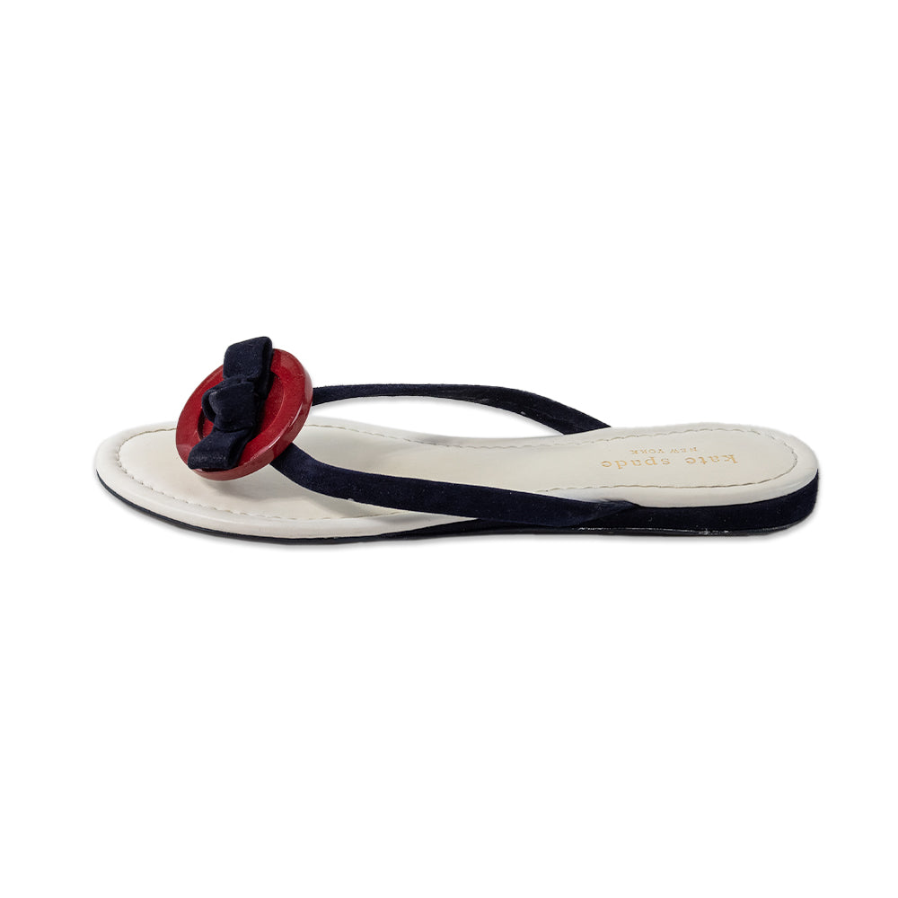 Kate Spade Red, White, and Blue Button Thong Sandal