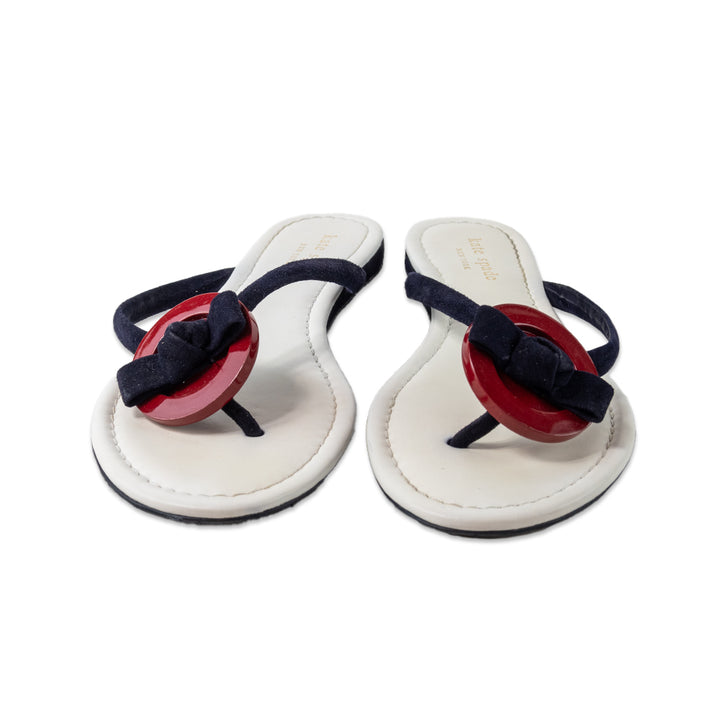 Kate Spade Red, White, and Blue Button Thong Sandal