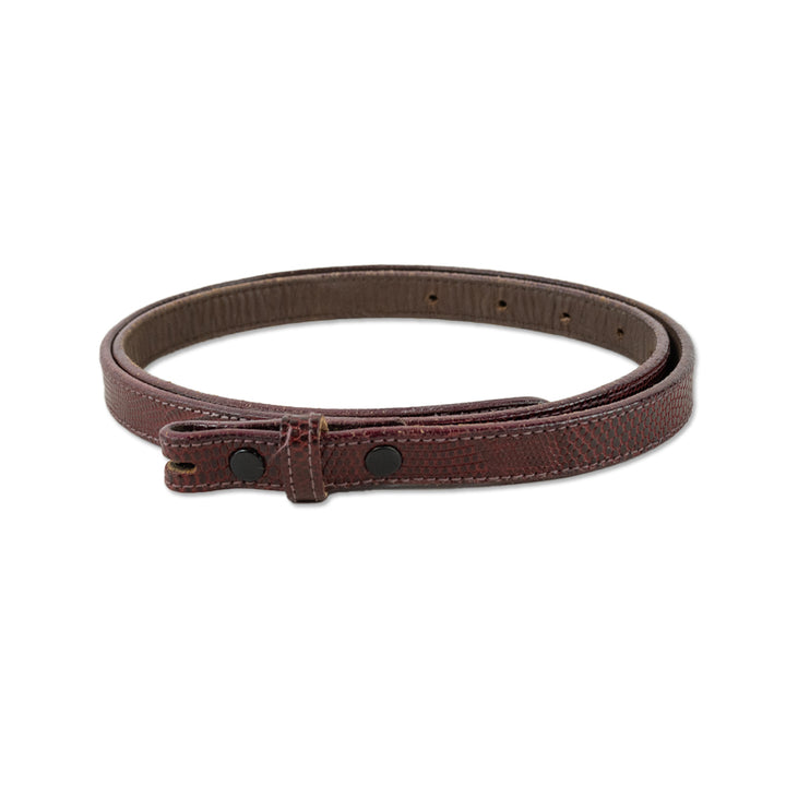 Kieselstein-Cord Interchangeable Thin Burgundy Lizard Skin Belt