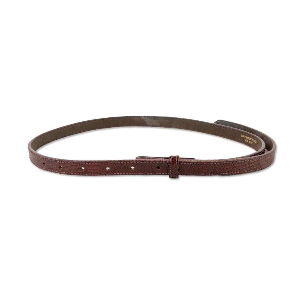 Kieselstein-Cord Interchangeable Thin Burgundy Lizard Skin Belt