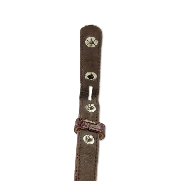 Kieselstein-Cord Interchangeable Thin Burgundy Lizard Skin Belt