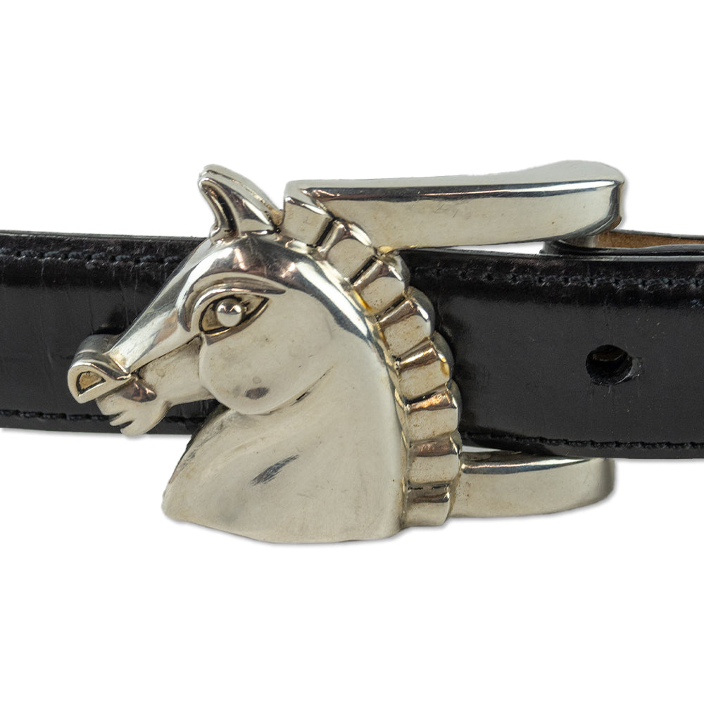 Kieselstein-Cord Sterling Silver Stylized Horse Belt Buckle