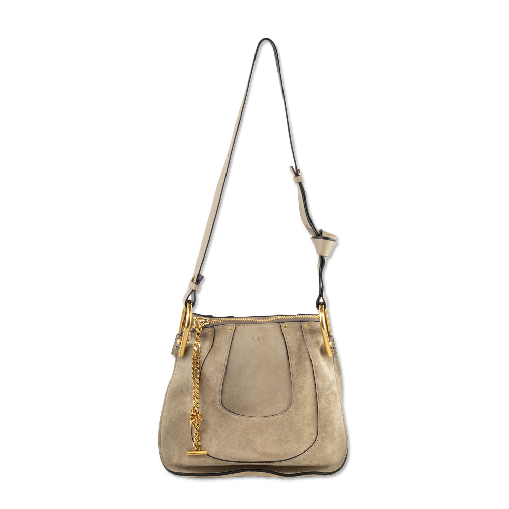 Chloe Hayley Grey Suede Hobo Bag