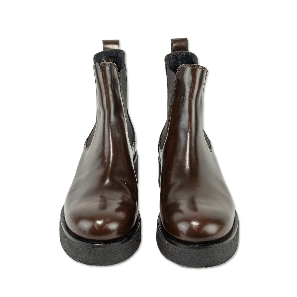 Koio Novara Glossed Walnut Leather Chelsea Boots