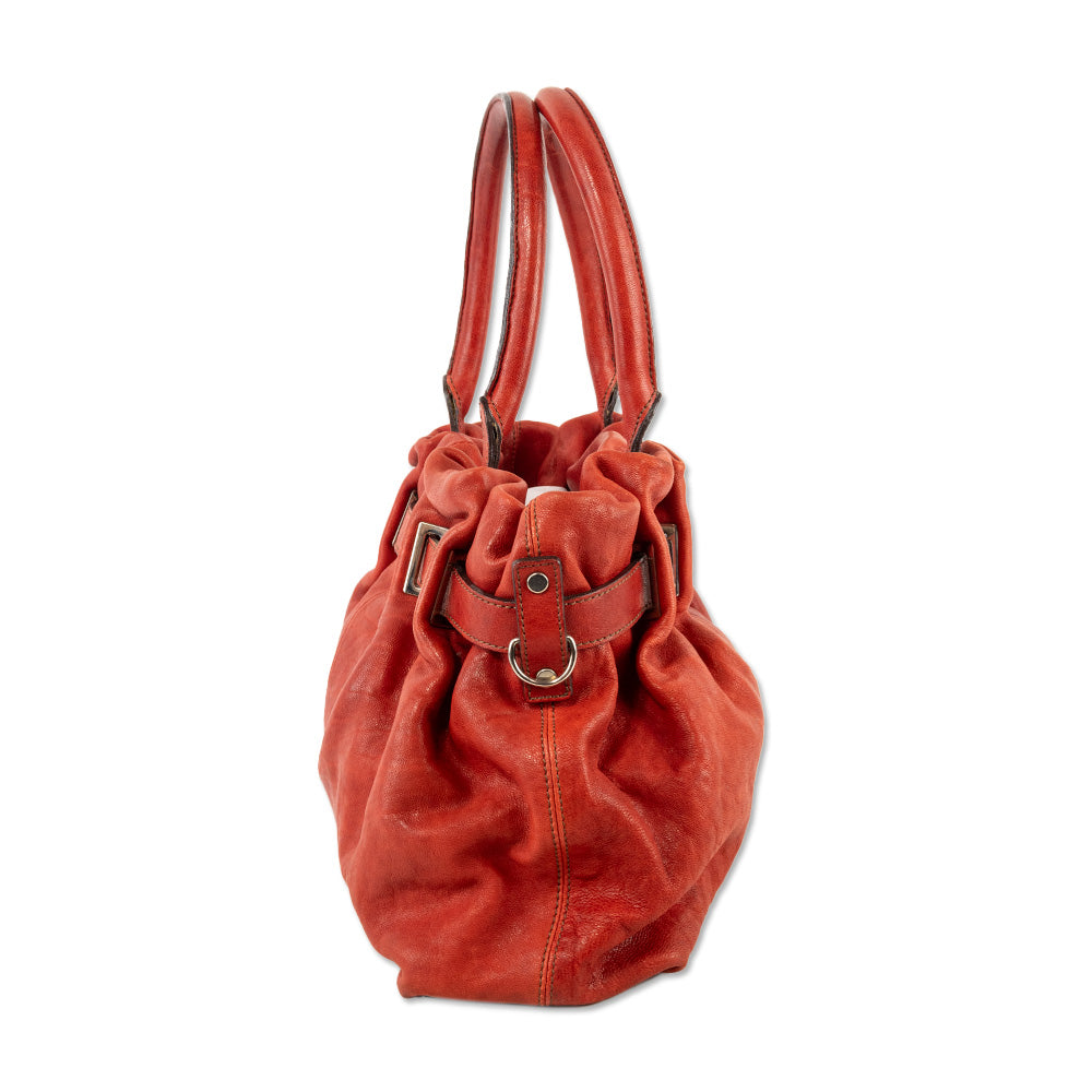 Lanvin Red Leather Top Handle Handbag