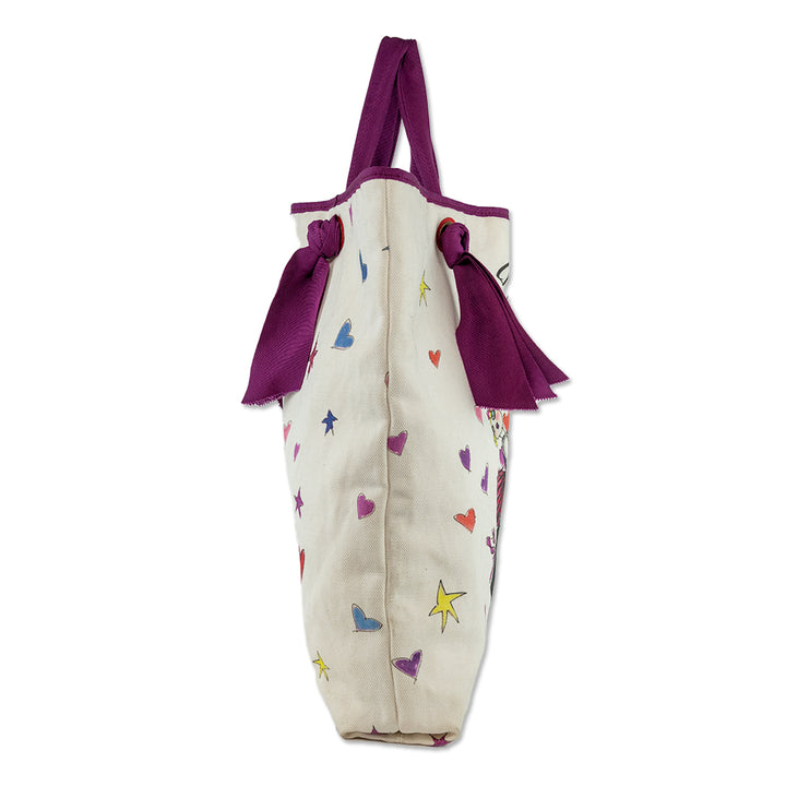 Lanvin White Canvas Purple Trim ‘120th Anniversary’ Doll Tote