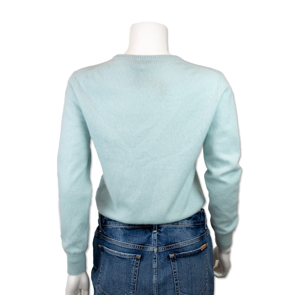 Lingua Franca Baby Blue Cashmere "Fancy" Sweater