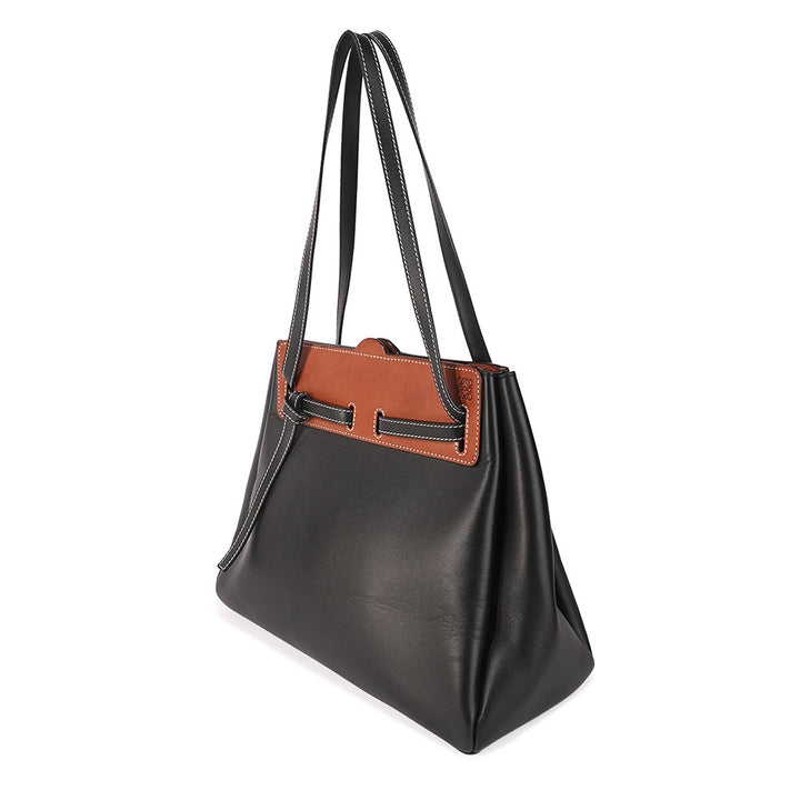 Loewe Black 
Brown Large Lazo Tote Bag