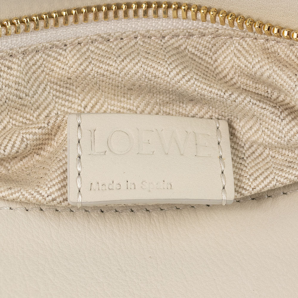 Loewe Small Puzzle Bag in Tan/ White Leather