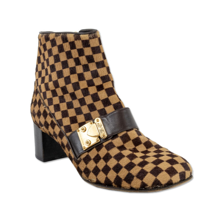 Louis Vuitton Damier Pony Hair Ankle Boot