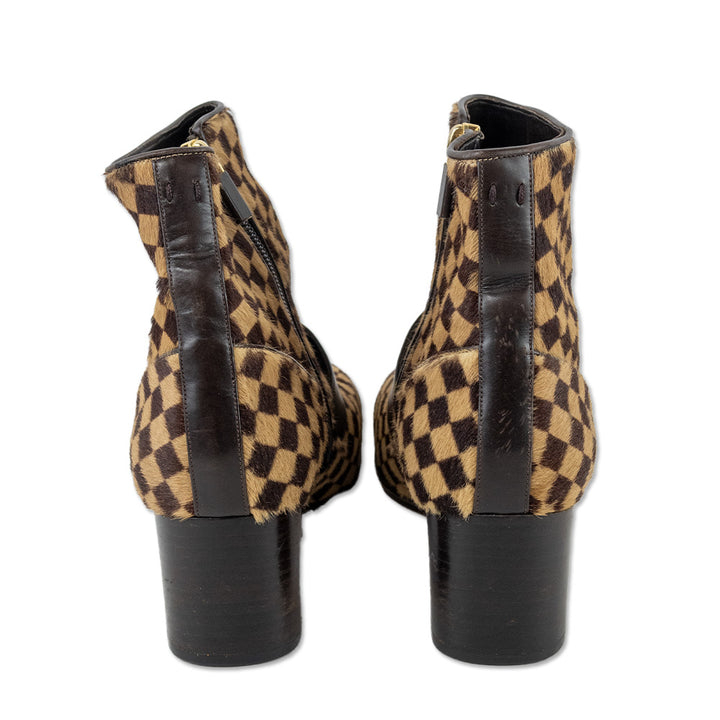 Louis Vuitton Damier Pony Hair Ankle Boot