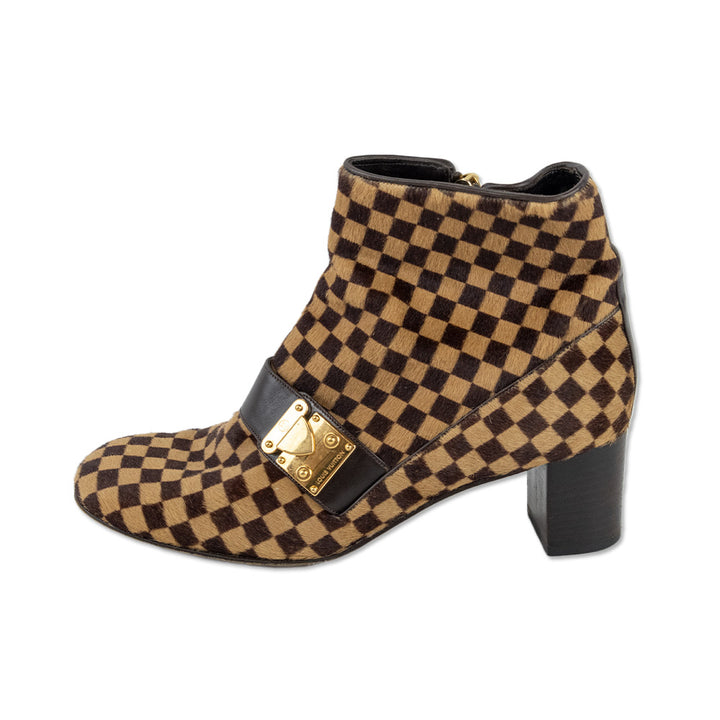 Louis Vuitton Damier Pony Hair Ankle Boot