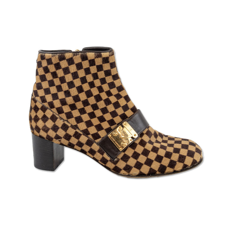 Louis Vuitton Damier Pony Hair Ankle Boot