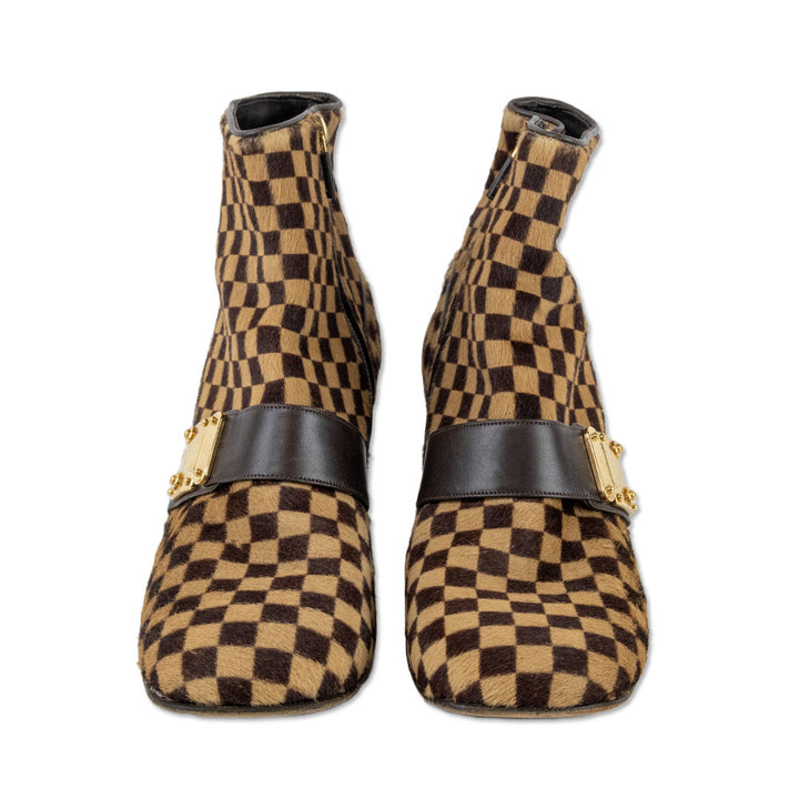 Louis Vuitton Damier Pony Hair Ankle Boot