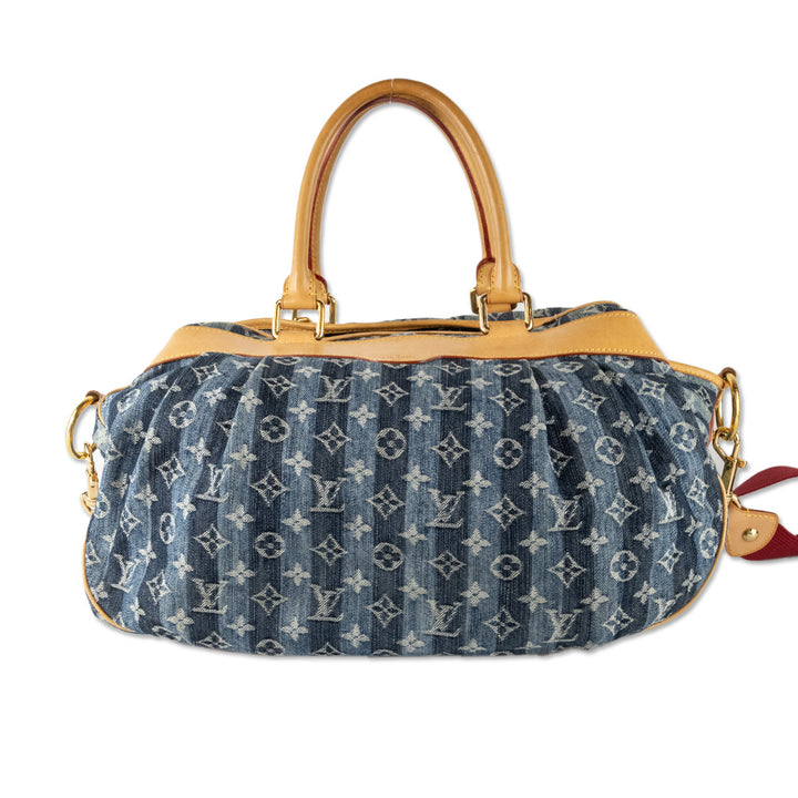 Louis Vuitton Denim Monogram Porte Epaule Raye