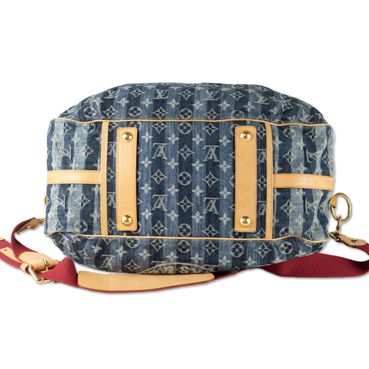 Louis Vuitton Denim Monogram Porte Epaule Raye