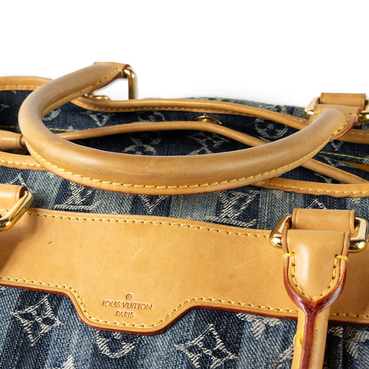 Louis Vuitton Denim Monogram Porte Epaule Raye