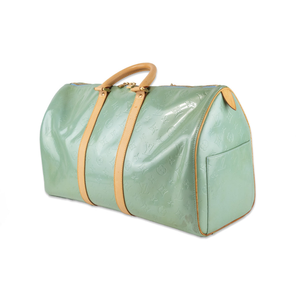 Louis Vuitton Green Vernis Keepall