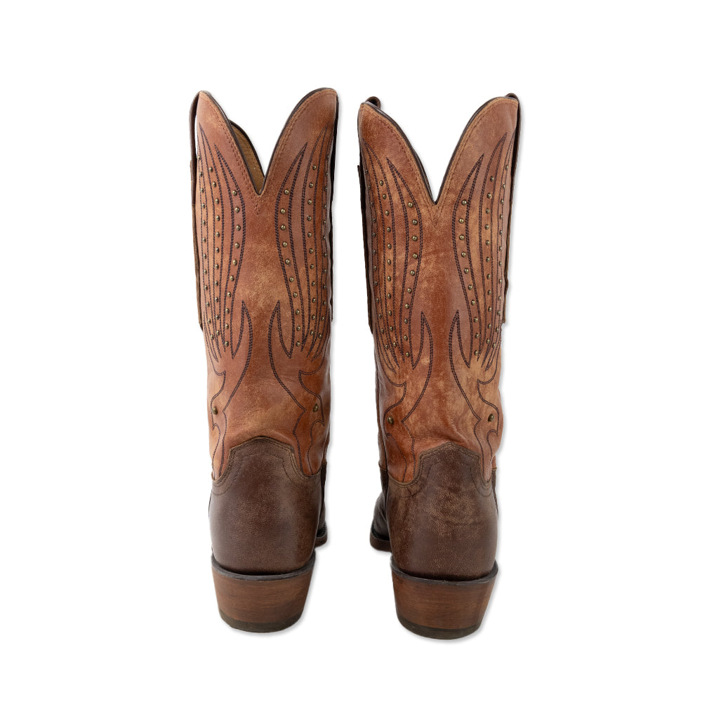 Lucchese Antique Brown Leather Cowboy Boots