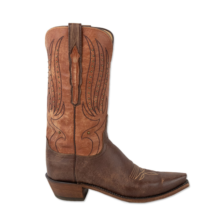 Lucchese Antique Brown Leather Cowboy Boots