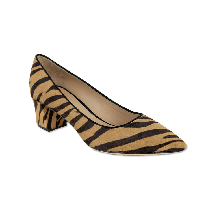 M. Gemi Dolcetto Zebra Calf Hair Block Heels