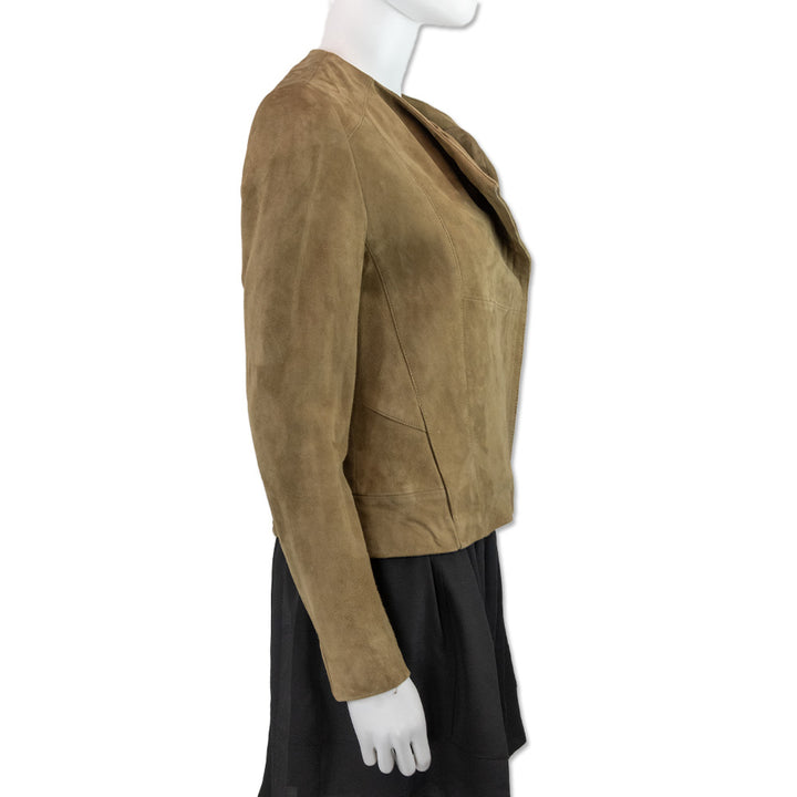 Maje Beige Suede Moto Jacket