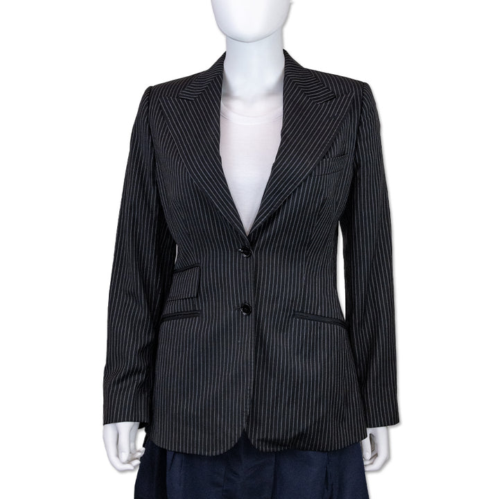 Dolce 
Gabbana Black Wool Pinstripe Blazer