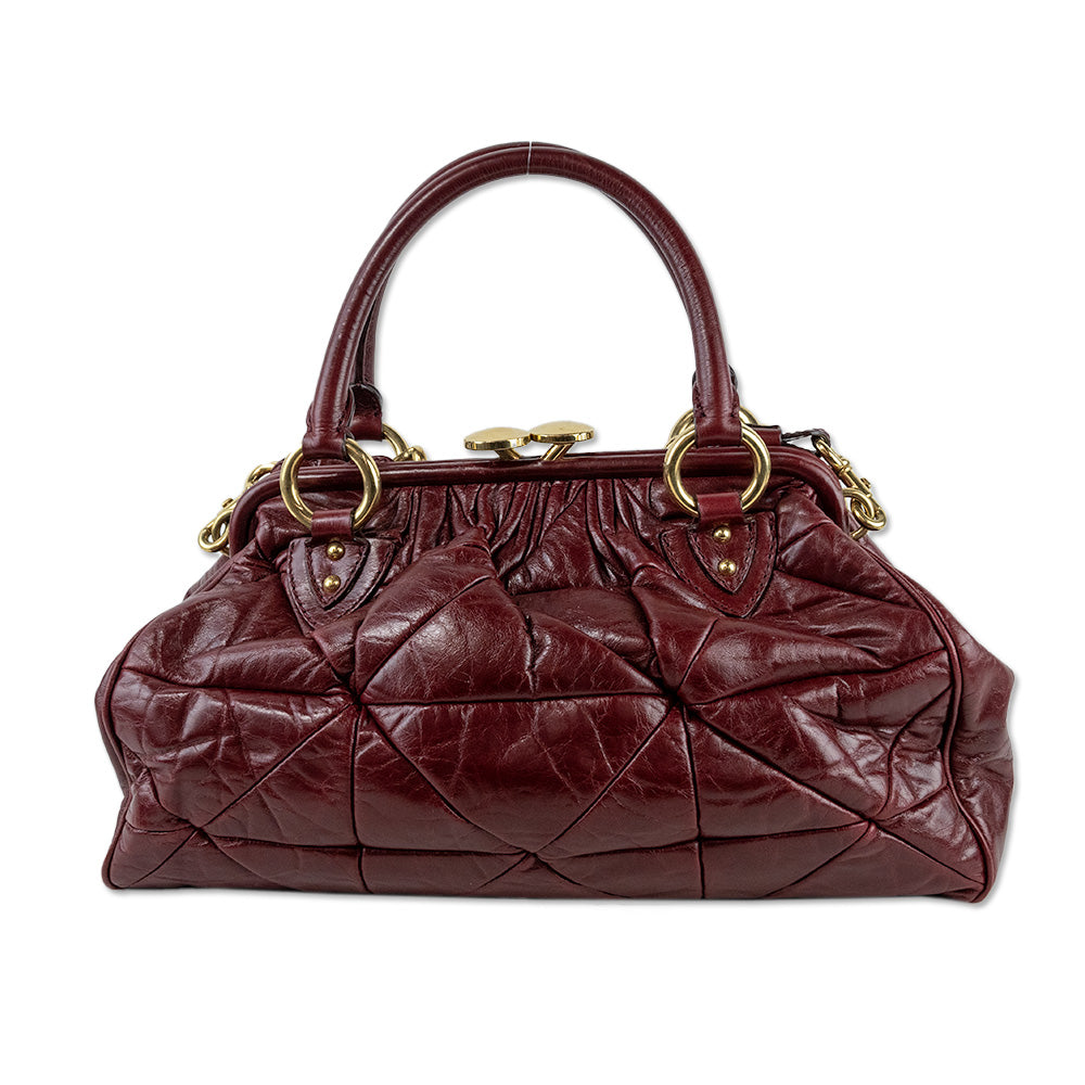 Marc Jacobs Bordeaux Quilted Leather Stam Bag