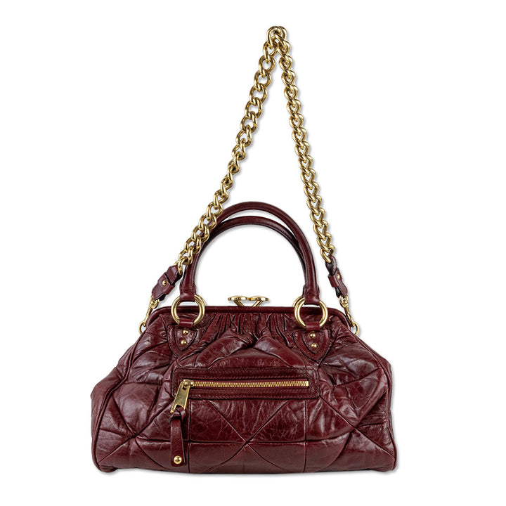 Marc Jacobs Bordeaux Quilted Leather Stam Bag