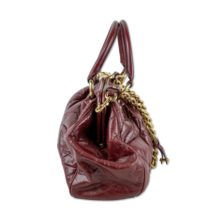 Marc Jacobs Bordeaux Quilted Leather Stam Bag