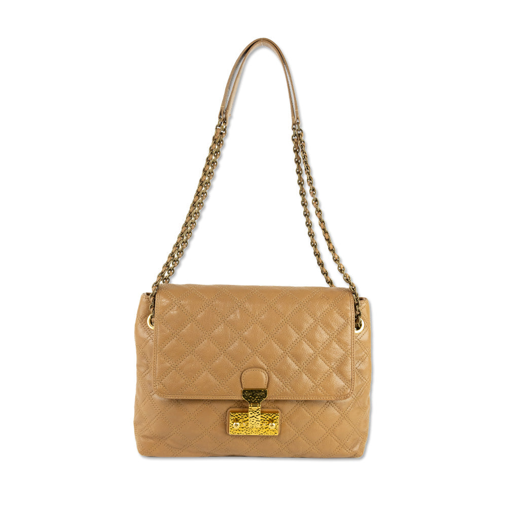 Marc Jacobs Tan Quilted Leather Baroque Bag