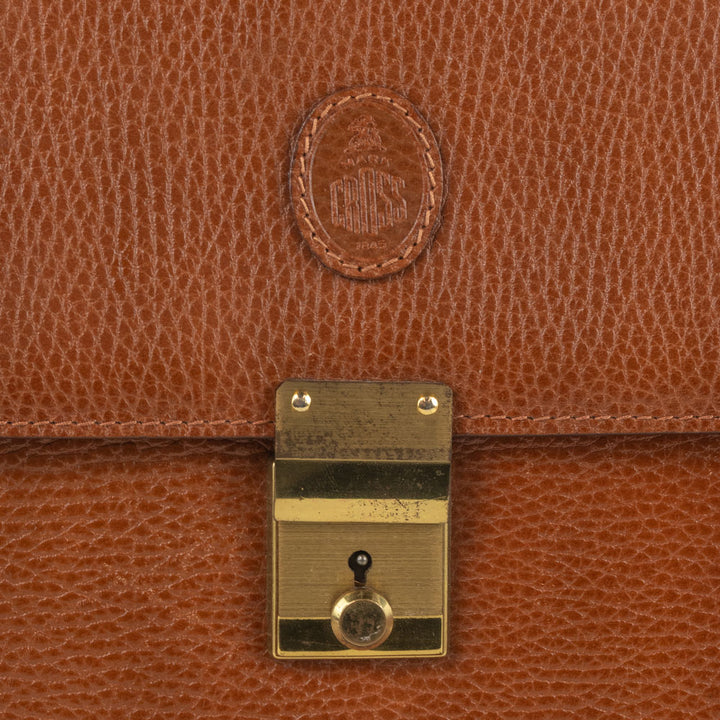 Mark Cross Cognac Leather Top Handle Bag