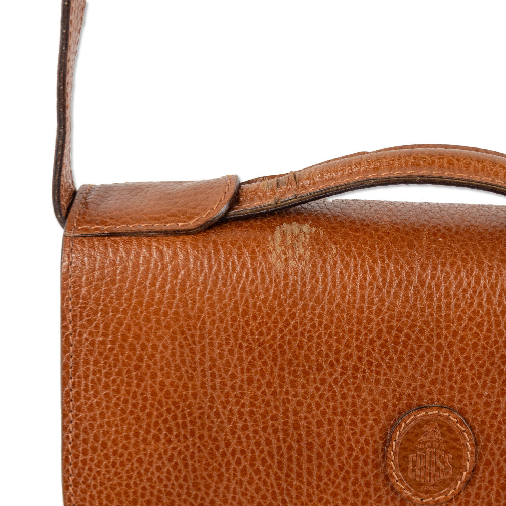 Mark Cross Cognac Leather Top Handle Bag