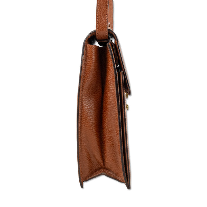 Mark Cross Cognac Leather Top Handle Bag