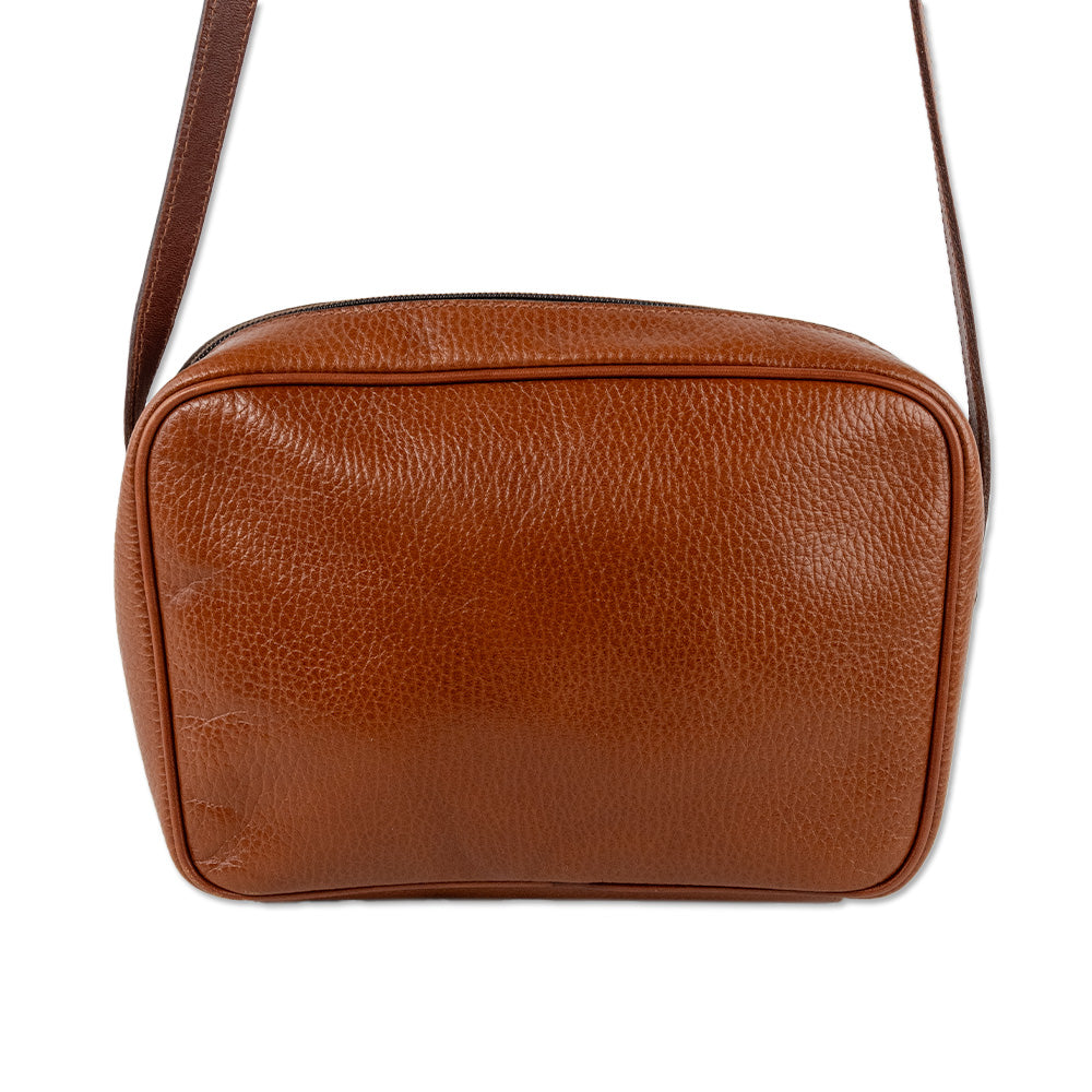 Mark Cross Small Brown Grained Leather Crossbody Bag