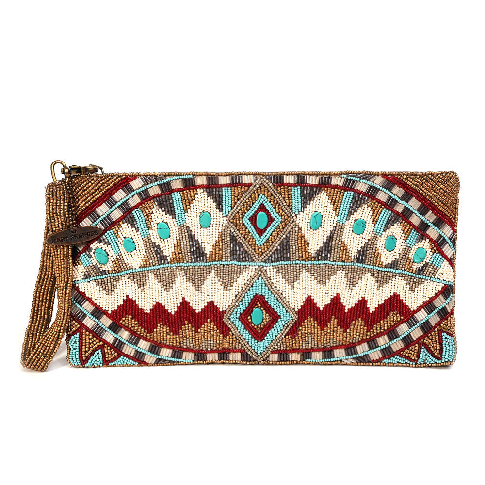 Mary Frances Beaded Wristlet Clutch