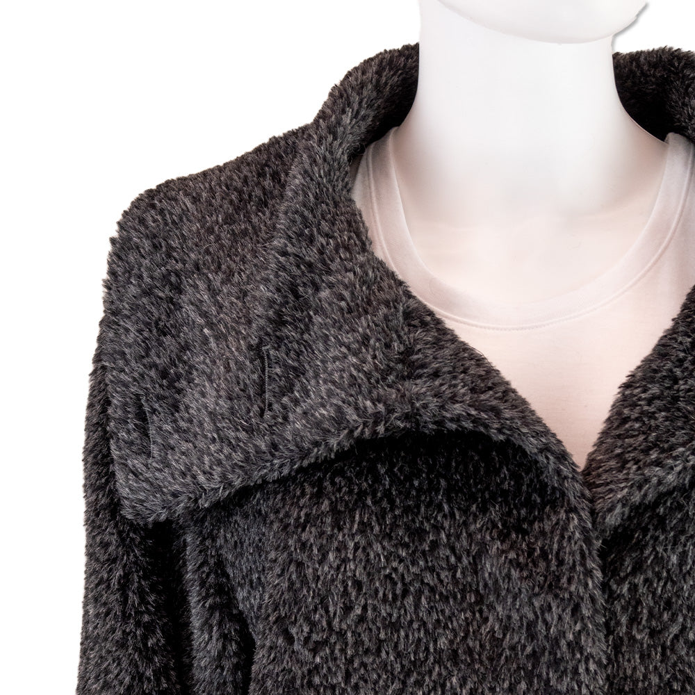 Max Mara Grey Alpaca Wool Teddy Coat