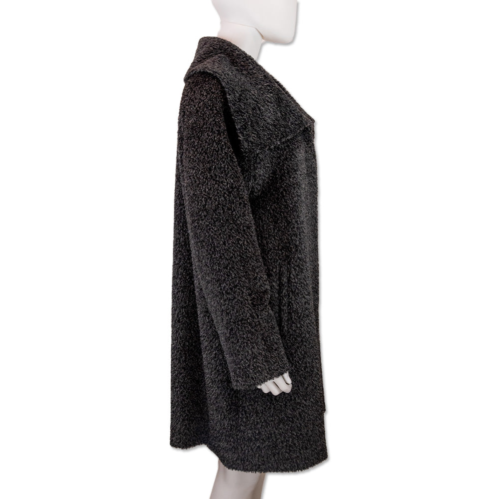 Max Mara Grey Alpaca Wool Teddy Coat