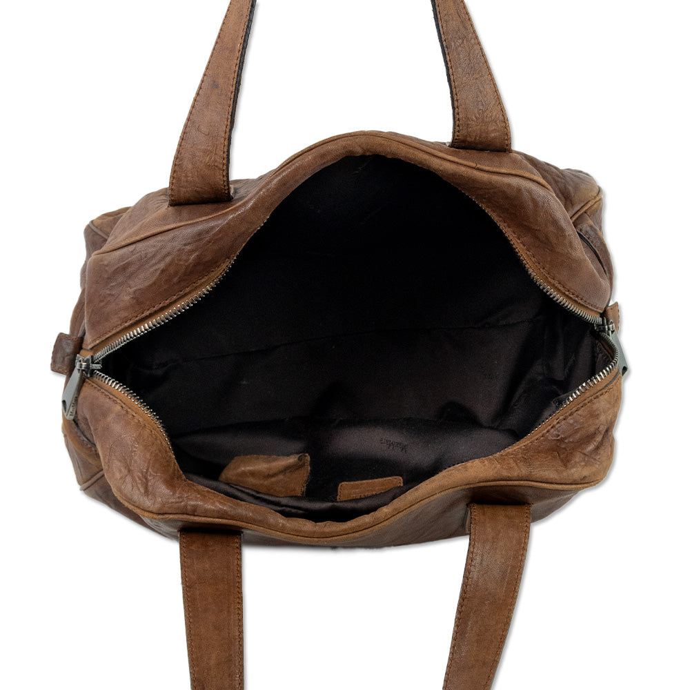 Max Mara Medium Brown Leather Duffel