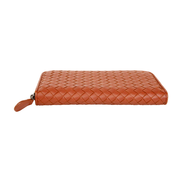 Bottega Veneta Rust Intrecciato Leather Continental Wallet