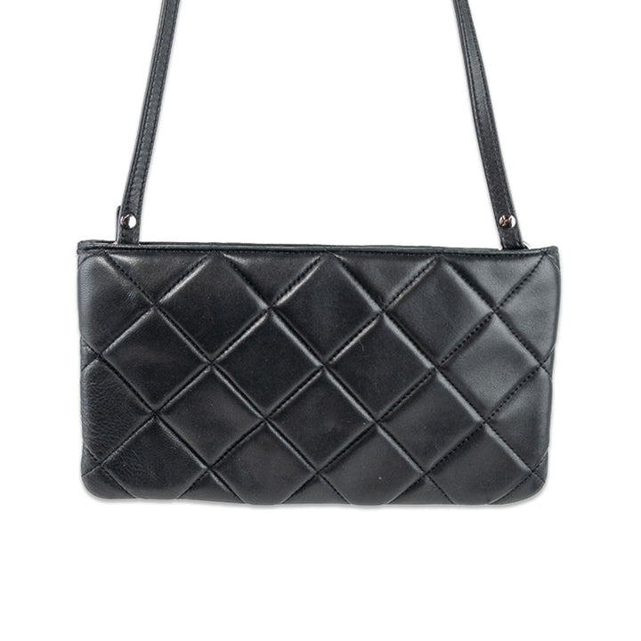 Michael Micahel Kors Black Diamond Quilted Leather Small Shoulder Bag