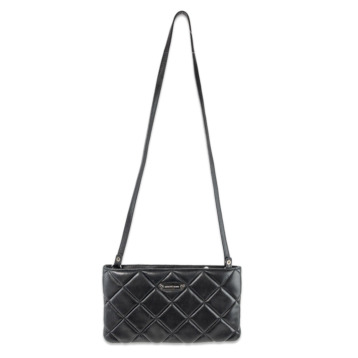 Michael Micahel Kors Black Diamond Quilted Leather Small Shoulder Bag