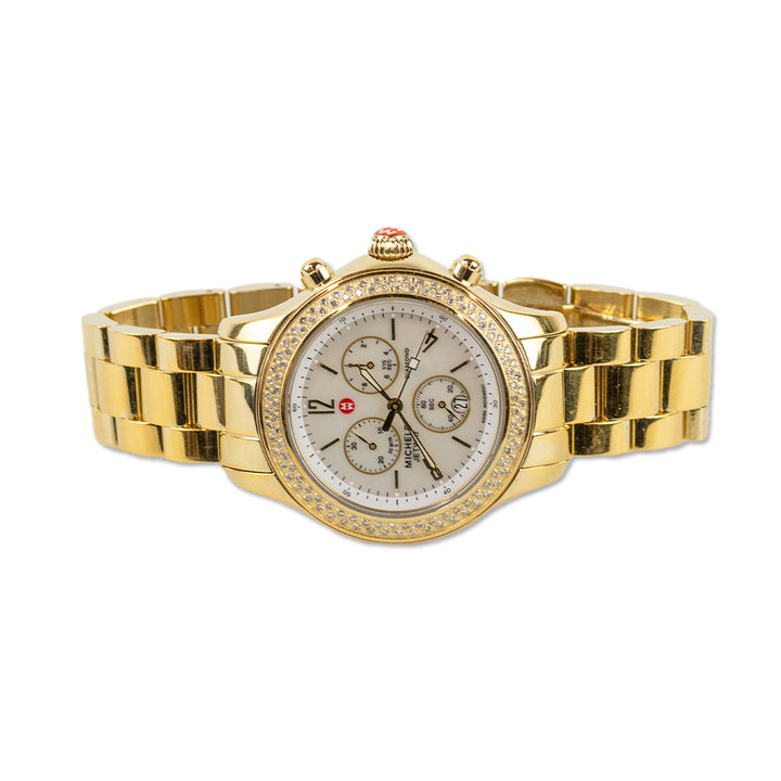 Michele Jetway Diamond Gold Watch