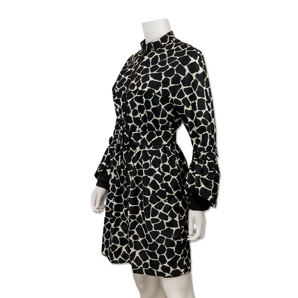 Moncler Godard Giraffe Print Belted Trench