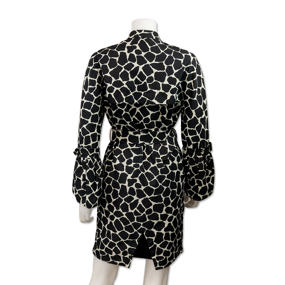 Moncler Godard Giraffe Print Belted Trench